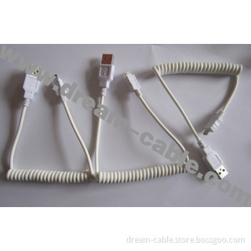 1.5m Coiled Micro USB Cable for HTC